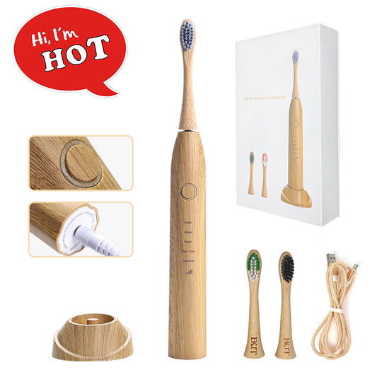 Eco-Friendly Bamboo Electric Toothbrush - Sustainable, Smart, & Dentist Approved!