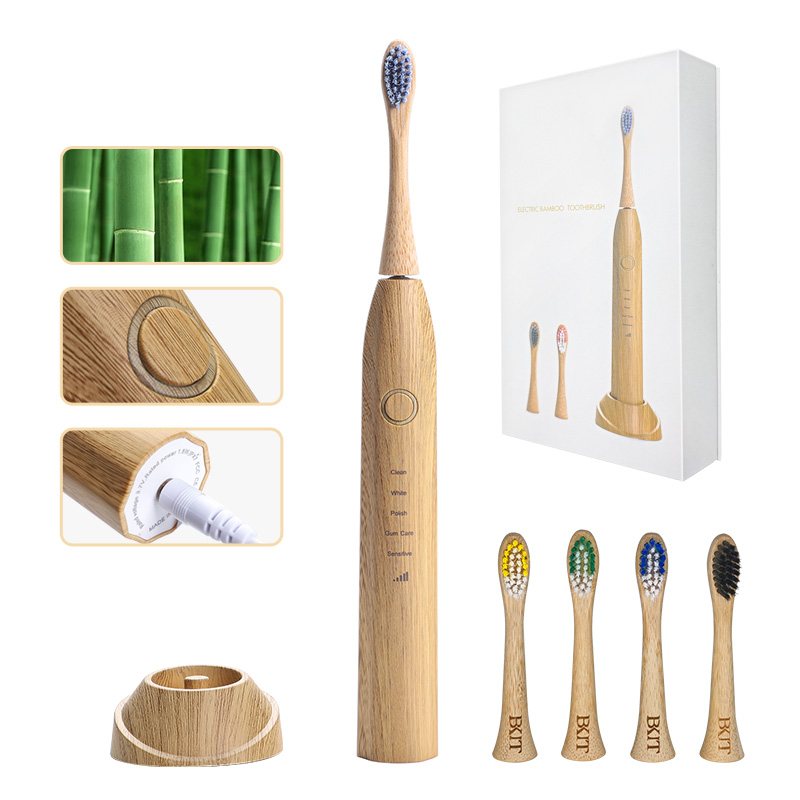 Eco-Friendly Bamboo Electric Toothbrush - Sustainable, Smart, & Dentist Approved!