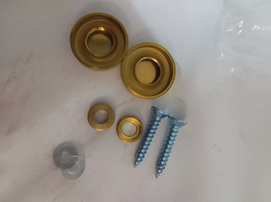 10 x Gold Tone Mirror Screws Caps And Washers 19mm