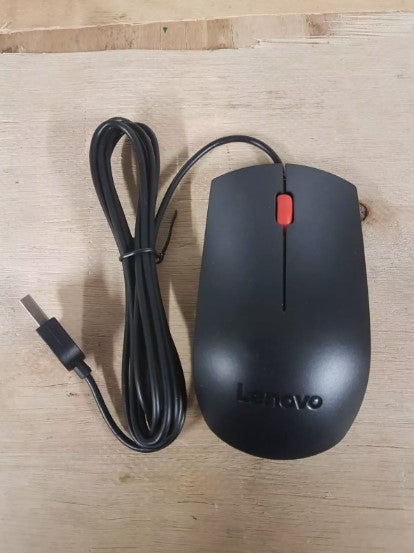 Lenovo 00PH133 USB Wired 2-Button Optical Mouse with scroll wheel - Black & Red