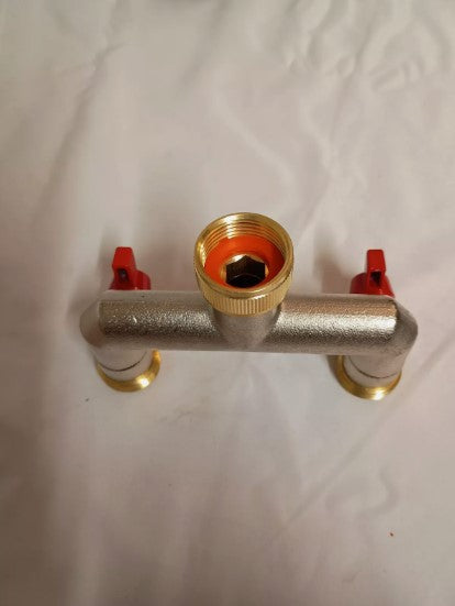 Brass Tap H-Splitter Manifold With Valves 3/4" BSP Outlets, Garden Watering