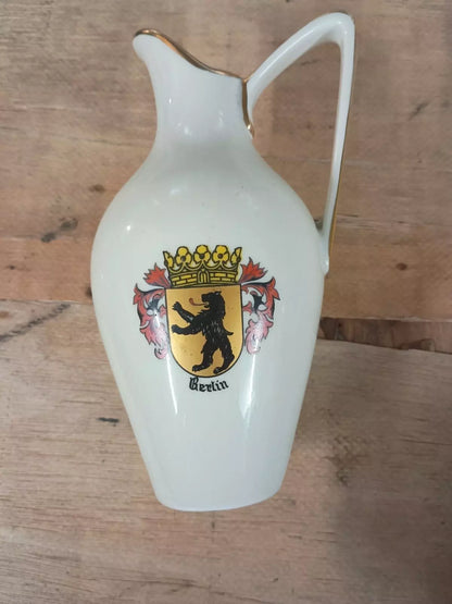 Small Berlin Souvenir Jug Vase Gold Trim