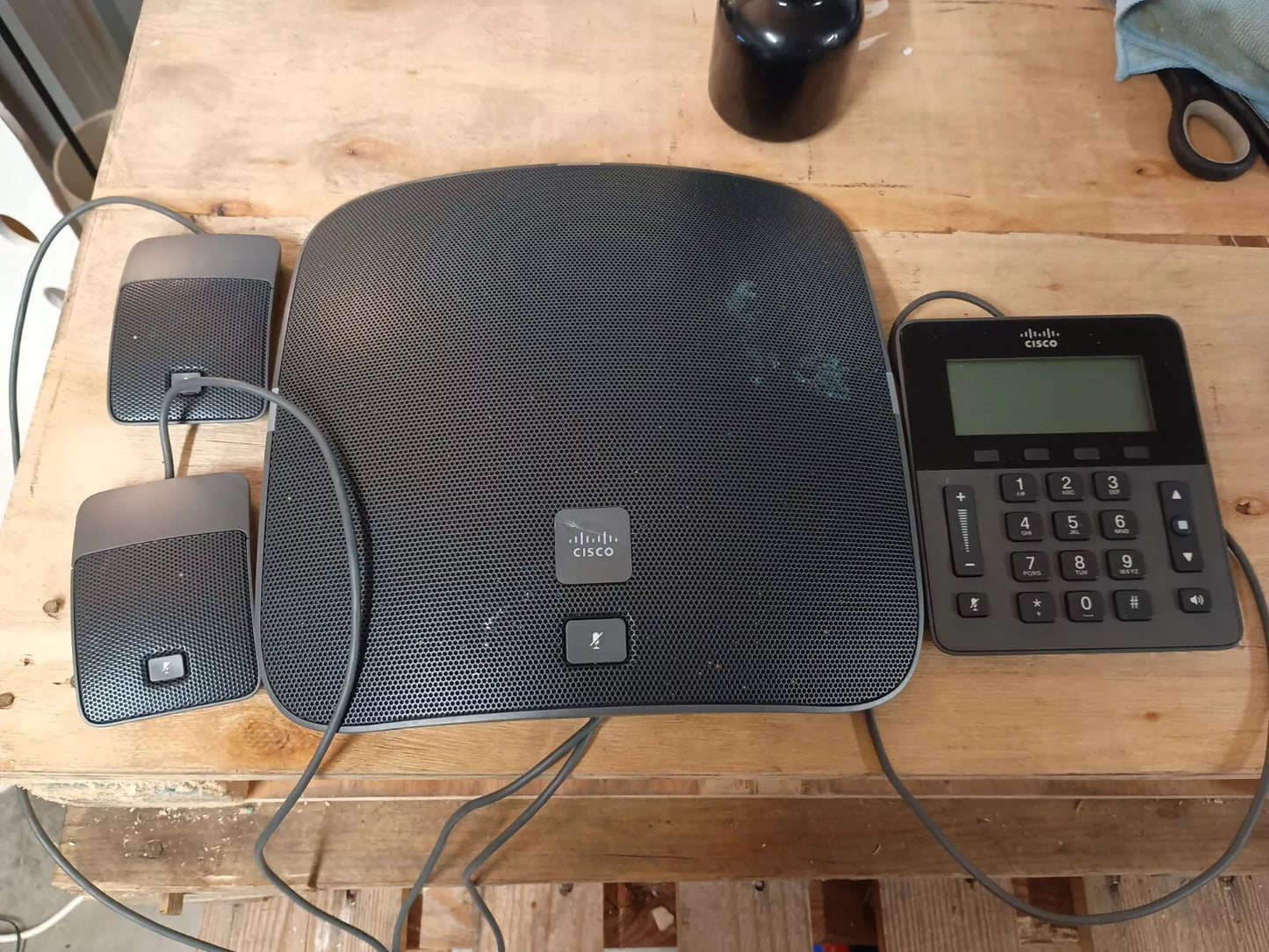 Cisco CP-8831 UC Conference Phone And Control Pad And 2x Mic Pods