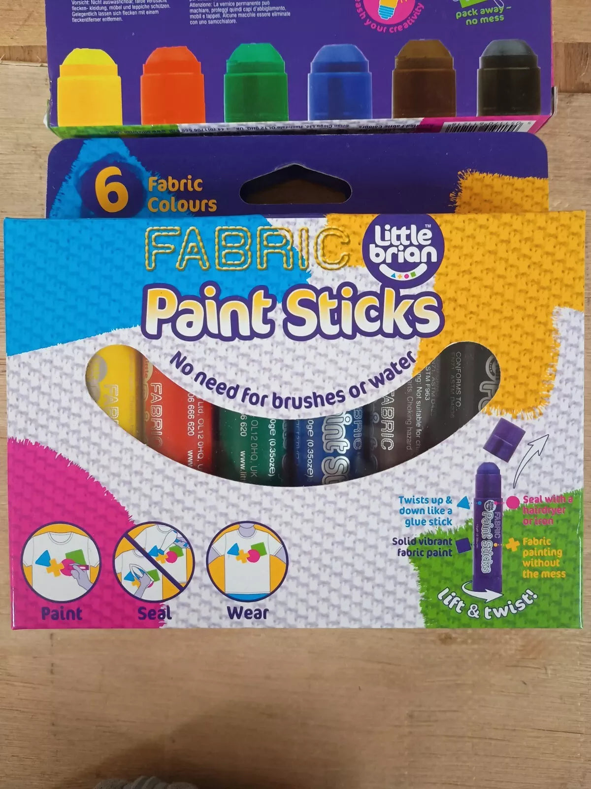 Little Brian LBPS10CA6 Classic Colours Paint Sticks - Pack of 6