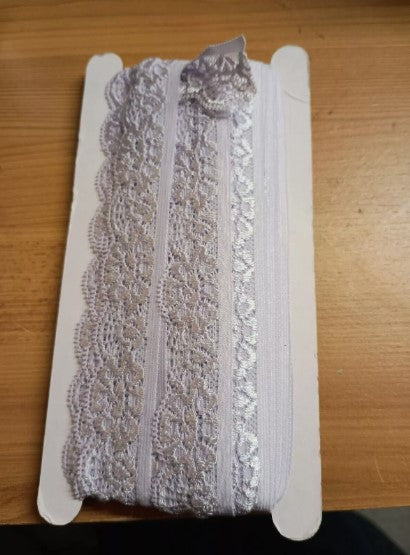 Lace Trim Vintage Crochet 0.98 x 10yards Light Purple Stretch