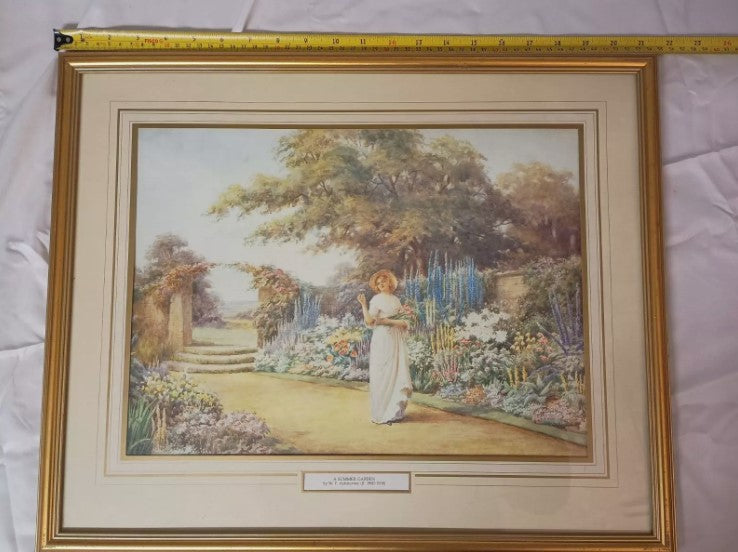 W F Ashburner 'A Summer Garden's Print With Frame