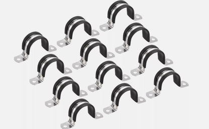 12Pcs 32mm(1-1/4") Cable Clamp, Rubber Pipe Strap Rubber Cushioned