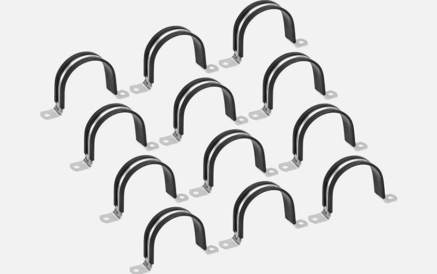 12Pcs 55mm 2-5 32 Cable Clamp, Rubber Pipe Strap Rubber Cushioned