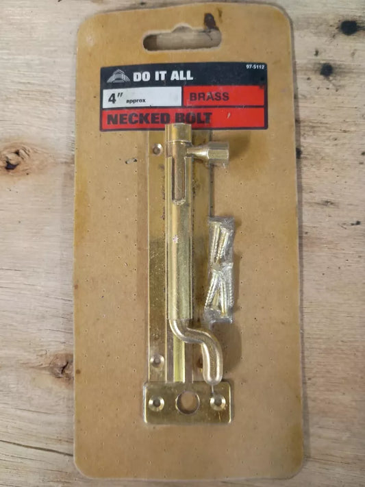 Brass Necked Bolt 4"