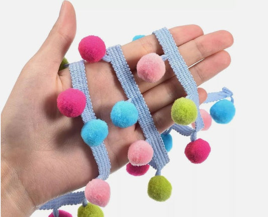 5 Yards Pom Pom Ball Fringe Trim, Ribbon Sewing DIY Crafts