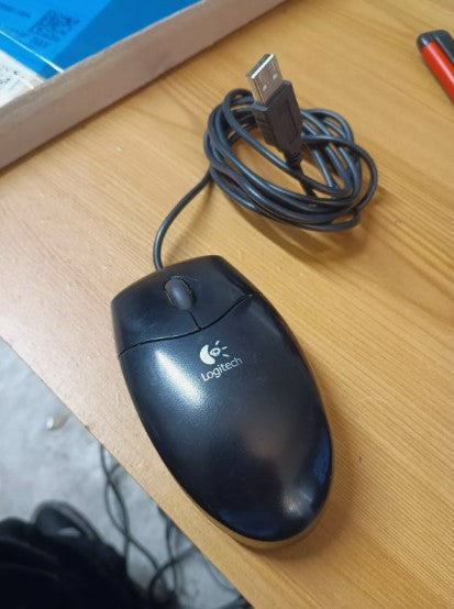 Vintage Logitech M-BT83 Optical Scroll Wheel Mouse - Black USB