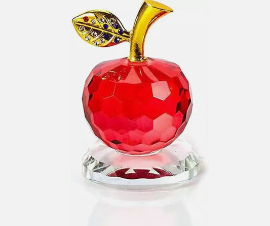 "50mm/1.97in Glaze K9 Crystal Apple Crafts Glass Paperweight Home Desktop "