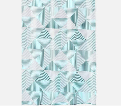 mDesign Shower Curtain Decorative Shower Curtain with Modern Pattern