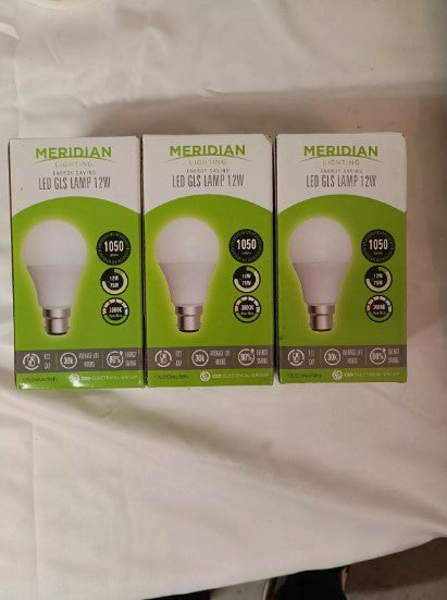 Meridian 12w LED GLS Light Bulb Lamp x3