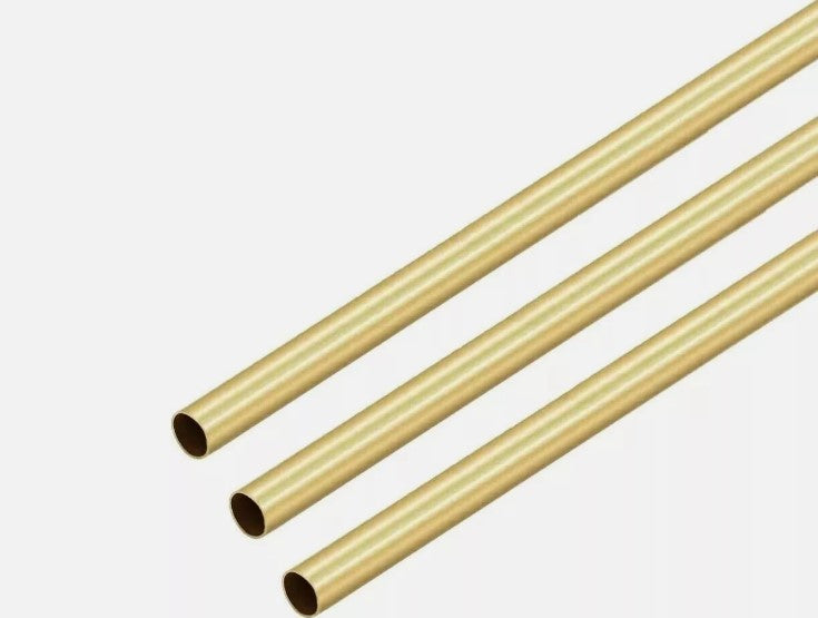 Brass Round Tube, 5mm OD 0.2mm Wall Thickness 300mm Length