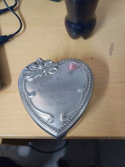 Metal Heart Shaped Trinket Box Personalised To Ivy