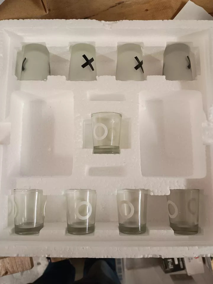 Tic Tac Toe Drinking Game Noughts And Crosses Shot Glasses