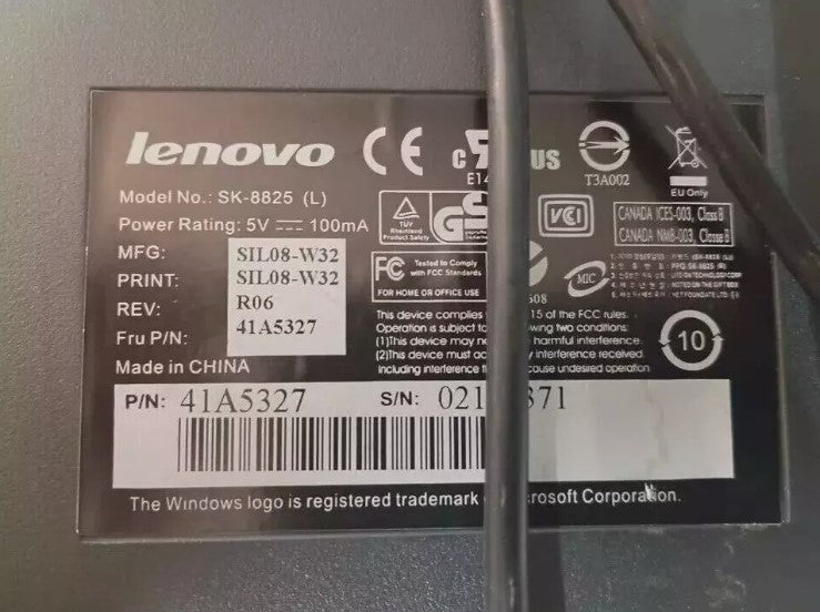 Lenovo SK-8825 (L) USB Wired Keyboard