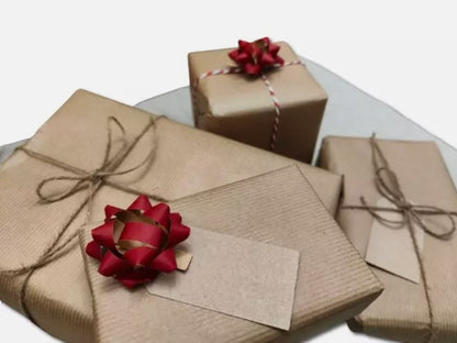 Eco-Friendly Packaging Set: Kraft Paper, Wrap, Tape and Tag (Large Set)