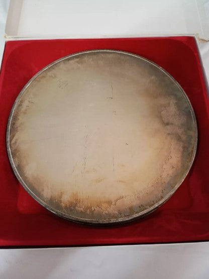 Vintage Viners of Sheffield Chased Alpha Silver Plate Round Gallery Tray