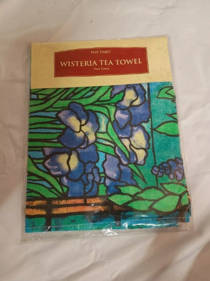 Stained Glass Wisteria Tea Towel