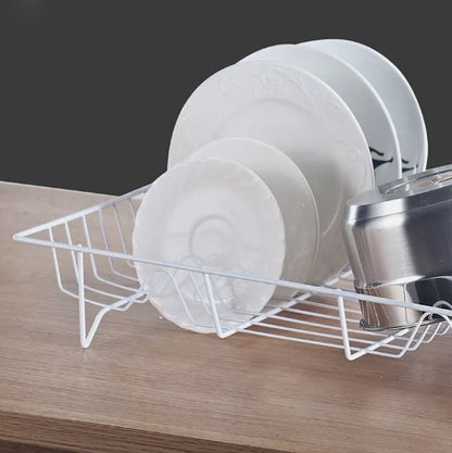 Metal Chrome Dish Drainer Drying Rack for Kitchen - Silver