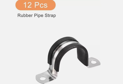 12Pcs 32mm(1-1/4") Cable Clamp, Rubber Pipe Strap Rubber Cushioned