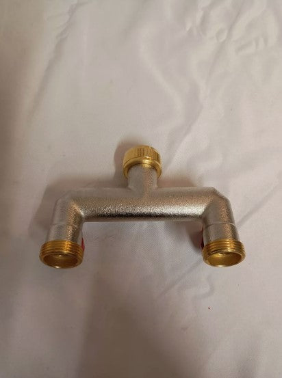 Brass Tap H-Splitter Manifold With Valves 3/4" BSP Outlets, Garden Watering