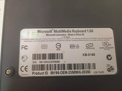 Microsoft Multimedia Keyboard 1.0a (KB-0168)