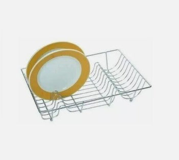 Metal Chrome Dish Drainer Drying Rack for Kitchen - Silver