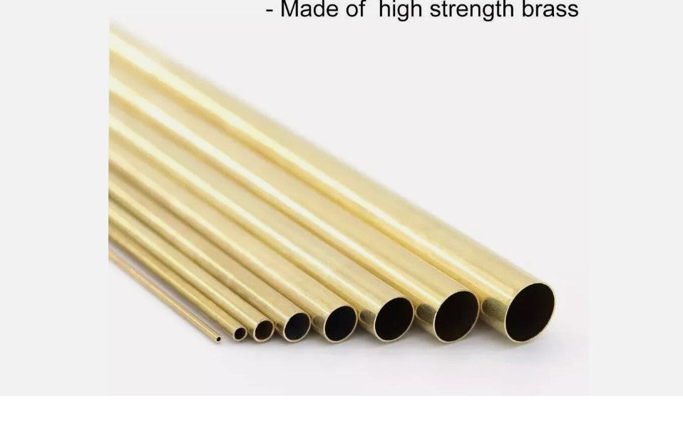 Brass Round Tube, 5mm OD 0.2mm Wall Thickness 300mm Length