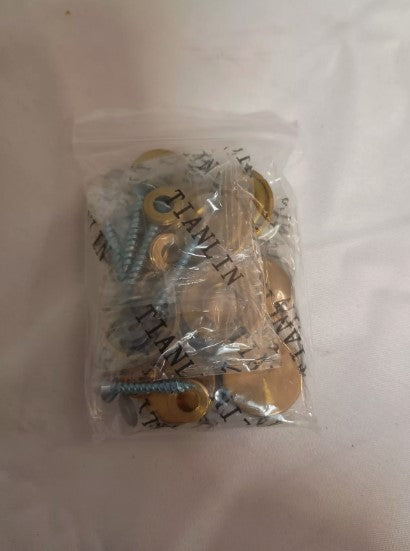 10 x Gold Tone Mirror Screws Caps And Washers 19mm