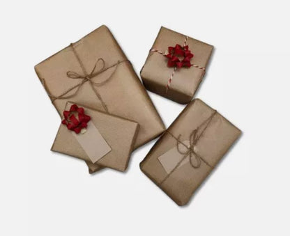 Eco-Friendly Packaging Set: Kraft Paper, Wrap, Tape and Tag (Large Set)