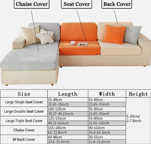 "Universal Sofa Cover Leaves green, M Back Cover Slipcovers Replacement "