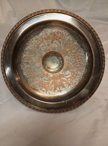 Vintage Oldcourt Sheffield Reproduction Silver Plate Pedestal Dish