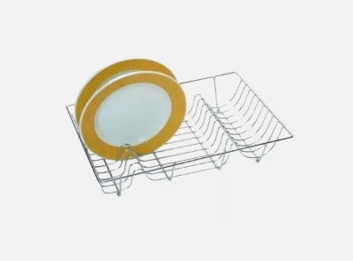 Metal Chrome Dish Drainer Drying Rack for Kitchen - Silver