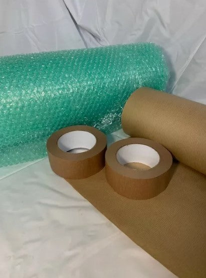 Eco-Friendly Packaging Set: Kraft Paper, Wrap, Tape & Tags (Medium Set)