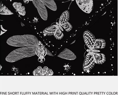 "YONGFOTO 150x100cm Butterfly Tapestry, Dragonfly Tapestries Moth Black White "