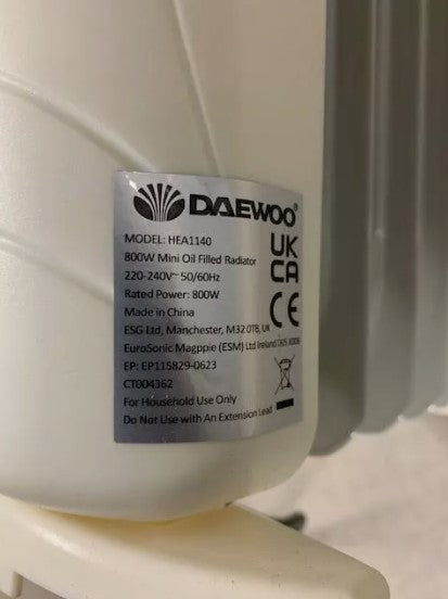 "Daewoo HEA1140 Mini Oil Filled Radiator "