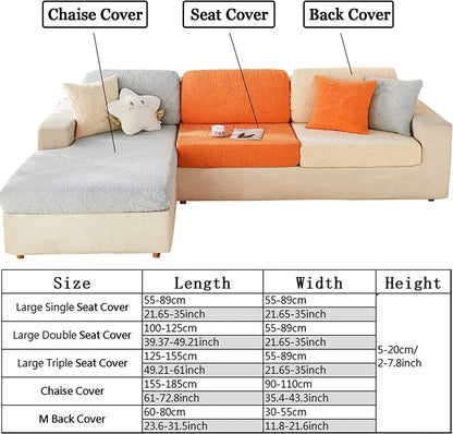 Universal Sofa Cover Leaves grey, Large Single Seat Cover Slipcover Replacement