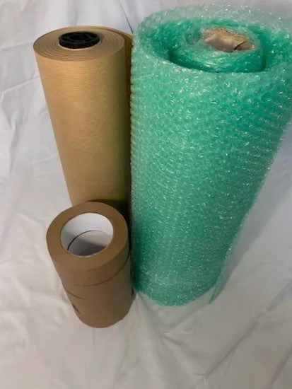 Eco-Friendly Packaging Set: Kraft Paper, Wrap, Tape and Tag (Large Set)