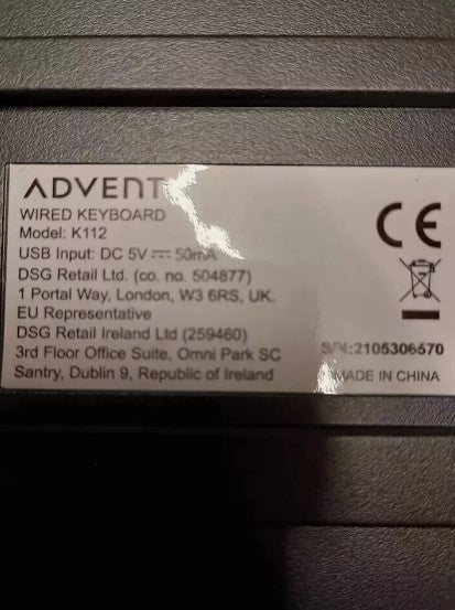 Advent Wired K112 Keyboard Lots of 3pcs (Parts Only)