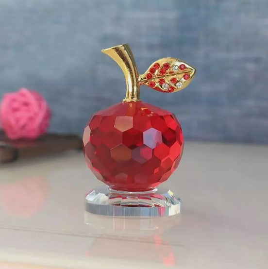 "50mm/1.97in Glaze K9 Crystal Apple Crafts Glass Paperweight Home Desktop "