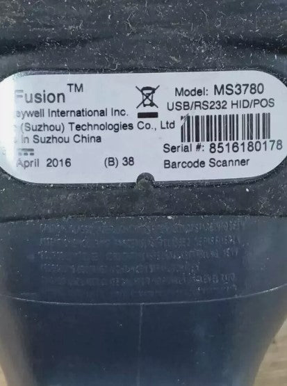 Honeywell Fusion MS3780 Barcode Scanner Reader