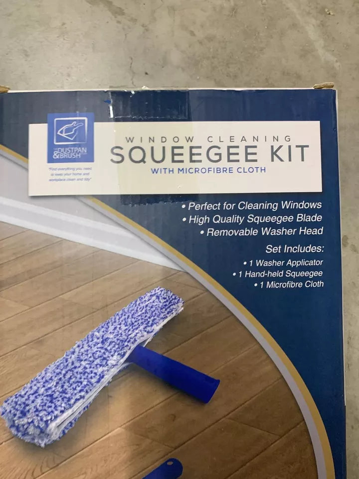 Window Cleaning Squeegee Kit With Microfibre Cloth