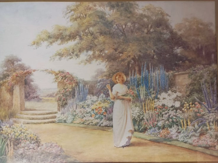 W F Ashburner 'A Summer Garden's Print With Frame