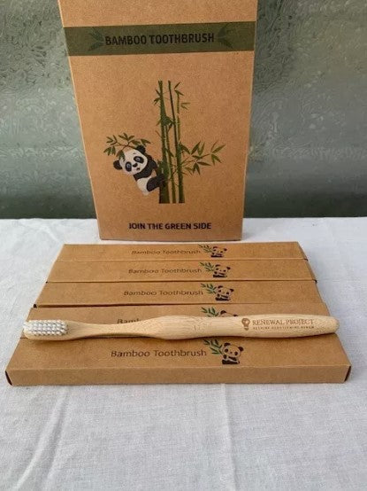 "Bamboo Manual Toothbrush 5 Pack | Natural, Biodegradable"