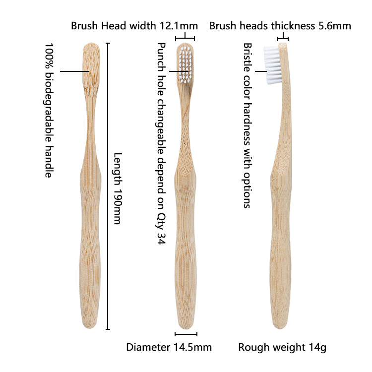 Eco-Friendly Bamboo Manual Toothbrush 5 Pack | Sustainable & Stylish